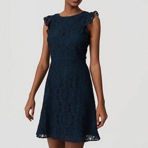 Loft Dark Green Lace Dress - Size 4
